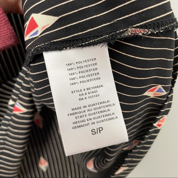 Anthropologie Eri + Ali Black and White Striped 3D Diamond Pattern - Picture 5 of 7